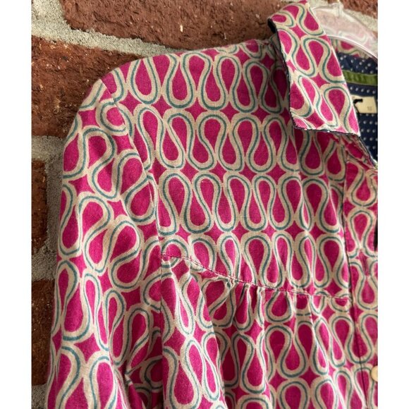 Isabella Sinclair Pink Geometric Print Button-Front Blouse | XS - Picture 5 of 8